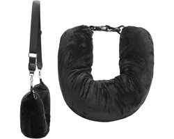 Reis-nekkussen met opbergvak voor kleding en handdoeken - Multifunctioneel U-vormig nekkussen voor auto of vliegtuigreizen - Comfortabel nekkussen voor onderweg.