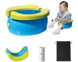 Reis Plaspotje Peuter - Onderweg Auto Reizen Reispotje - Kind Plas Potje Zindelijkheidstraining - Opvouwbaar Handbagage Plaspot Baby Jongens Zindelijkheid - Blauw