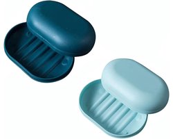 Reis Zeepdoos met Deksel - Lekvrije Zeep Container voor Douche, Gym en Wandelen - 2 Stuks