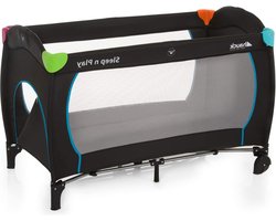 Reisbed voor baby's en kinderen - 120 x 60 cm - licht en compact opvouwbaar - incl. draagtas - wielen en slip - mehkleurig zwart Kinderbed