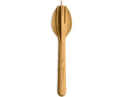 Reisbestek, Bestekset van 3 Stuks, Medium, Mes, Vork, Lepel, Natuur Hout Bruin, Organic Bio-Circular - Koziol | Klikk