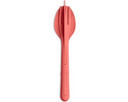 Reisbestek, Bestekset van 3 Stuks, Medium, Mes, Vork, Lepel, Natuur Koraal, Organic Bio-Circular - Koziol | Klikk