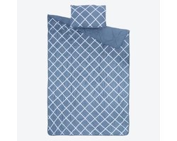 Reisdekbed & kussen - 135 x 200 cm - Incl. hoes - Dekbed (135x200 cm) en kussen (40x60 cm) - Donkerblauw