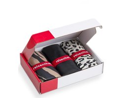 Reisenthel Mini Maxi Shopper Opvouwbare Boodschappentas - 15L - Set 3 stuks - Geschenkdoos - Dierprint & Zwart