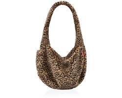 Reisenthel Moonbag Grote Crossbody Tas - Schoudertas - 24L - Leo Fake Fur Bruin
