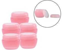 Reispotjes Hervulbaar Klein - 10 Gram - Creme Potjes met Deksel Leeg - Cosmetica Potjes - 5 Stuks - Zalfpotjes met Deksel