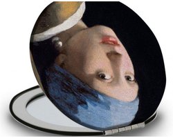 Reisspiegel - Make-up spiegel - Meisje met de parel - Girl with a Pearl Earring - Bekking & Blitz - Kunst - Museum - Museaal - Johannes Vermeer - Mauritshuis Den Haag