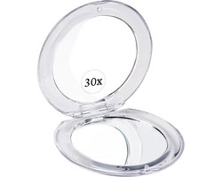 Reisspiegel vergroting - kleine spiegel voor make-up op reis mini inklapbare cosmetische spiegel compacte spiegel (30, x)