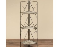 Rek - Hoek - Zilver - Hout - 113 cm