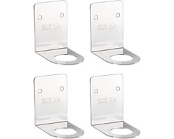 Rek voor 10 handdesinfectie- en zeepdispensers - Wandrek voor de badkamer, geschikt voor shampoo, lotion en andere flessen/potjes - Roestbestendig ophangrek met zelfklevende achterkant, boren is niet nodig, geschikt voor doucheruimtes en keukens.