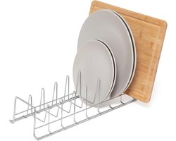 Rek voor borden en bakplaten - Keukenkastjesorganizer in Chroom