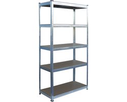 Rek voor zware lasten - zilver - 90x180x40 cm - verstelbare legplanken