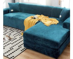 Rekbare Fluweel Bankovertrek voor 1, 2, 3 of 4 Zitsbank, Hoekbank en Fauteuil