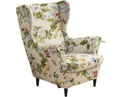 Rekbare Hoes voor Oorfauteuil 2-delig - Moderne Zetelovertrek voor Woonkamer en Slaapkamer (Lente Groen)