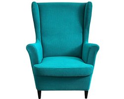 Rekbare Hoes voor Oorfauteuil - Stoelhoes met Stijlvolle Patronen in Cyaan