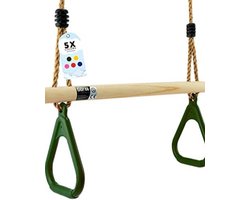 Rekstok - Duikelrek - Turnrek voor Thuis - Bruin met Groen