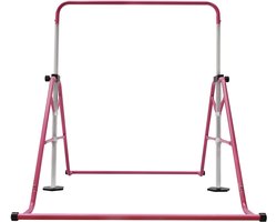 Rekstok voor kinderen - Gymnastiek Rek - Duikelrek - Turnrek - Turnen - Gymtoestel - Binnen en Buiten - In Hoogte Verstelbaar 115-155cm - Roze