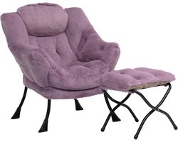 Relax Fauteuil met Voetenbank - Comfortabele Lounge Stoel voor Woonkamer en Slaapkamer