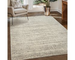 Relax Oslo - Laagpolig Effen Vloerkleed - Modern Tapijt - Creme- 200x200 CM Vierkant