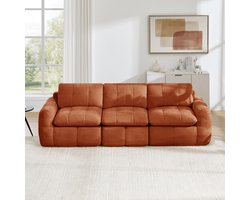 Relaxbank Met relaxfunctie 97 cm Chenille Appartement Oranje
