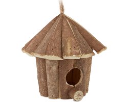 Relaxdays decoratie vogelhuisje - hout - vogelhuis- nestkast - houten huisje - voor tuin