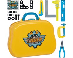 relaxdays kindergereedschapskist 14 delig - kindergereedschap - speelgoed gereedschap