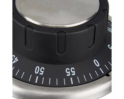 relaxdays kookwekker magnetisch - keukenwekker - analoge timer - keuken wekker - zilver zwart