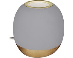 Relaxdays tafellamp beton - diverse kleuren - 9 x 9 cm - nachtlampje - rond - modern - grijs