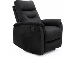 Relaxfauteuil Arya Zwart - Kunstleer - Zithoogte 49,5 cm - Zitdiepte 53 cm