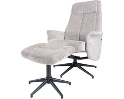 Relaxfauteuil Bindy + Hocker - Perfect Harmony - Taupe 04
