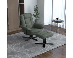 Relaxfauteuil CHARLY met kruk draaibaar kantelbaar groen [max. belasting 100 kg] voor woonkamer, TV-fauteuil TV-fauteuil met relaxfunctie Gestoffeerde fauteuil en kruk - Hoofdafbeelding