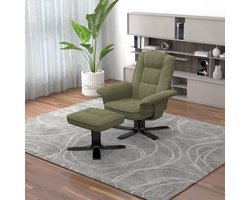 Relaxfauteuil CHARLY met kruk groen - verstelbare rugleuning, draaifauteuil, woonkamerfauteuil, TV-fauteuil met zijvak en beensteun, loungestoel - hoofdfoto