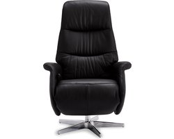 Relaxfauteuil Delta Zwart Leer - Giga Meubel