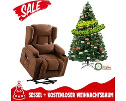 Relaxfauteuil en Kunstkerstboom Set – Relaxstoel – TV Fauteuil – Lounge Stoel – Verstelbare Fauteuil – Hoogwaardig Schuim – Vlamvertragende PVC Kerstboom
