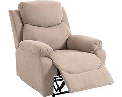 relaxfauteuil enkele sofa ligbed kantelbaar 150 ° TV-fauteuil linnen beige 97 x 96 x 105,5 cm