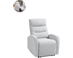Relaxfauteuil - Fauteuil - Relaxstoel - Stoel - Met armleuning - Voor één Persoon - Lichtgrijs