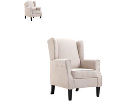 Relaxfauteuil - Fauteuil - Relaxstoel - Stoel - Met armleuning - Voor één Persoon - Zeer comfortabel - Beige