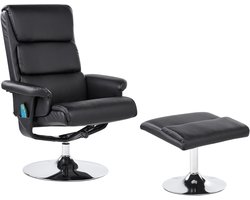 Relaxfauteuil LEGEND met voetenbank Kunstleer Zwart