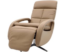 Relaxfauteuil MCW-L11, design TV-fauteuil TV-fauteuil relaxfauteuil, draaibare relaxfunctie, volledig leer ~ taupe