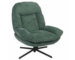 Relaxfauteuil MCW-P32, televisiefauteuil Nosag-vering Gestoffeerde fauteuil, draaibaar Metaal Stof/textiel Chenille (370 g/m²) ~ groen