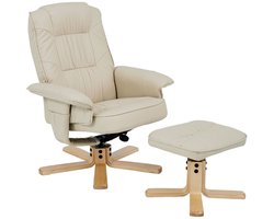 Relaxfauteuil met kruk CHARLY, TV-fauteuil, beige