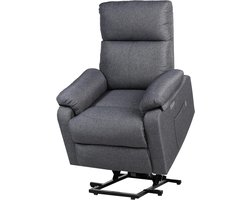 Relaxfauteuil met Sta-op - Comfortabele stoel - Ontspannen en rusten - Elektrische sta-op functie - 65x110x77 cm - Donkergrijs