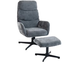 Relaxfauteuil met Voetenbank - Fauteuil met Hoge Rugleuning- Moderne Relaxstoel - tot 120 kg - Relaxstoel - Ligstoel - TV Stoel - Loungestoel - Leesstoel - Grijs