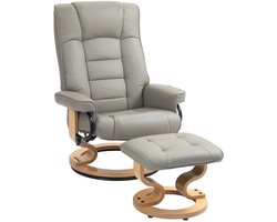 Relaxfauteuil met Voetenbank - Fauteuil - Moderne Relaxstoel - Kantelbaar tot 130° - Verstelbare Rugleuning - 360° Draaibaar - tot 150 kg - Relaxstoel - Ligstoel - TV Stoel - Loungestoel - Leesstoel - Grijs