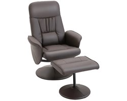 Relaxfauteuil met Voetenbank - Fauteuil - Moderne Relaxstoel - Kantelbaar tot 145° - Verstelbare Rugleuning - 360° Draaibaar - tot 160 kg - Relaxstoel - Ligstoel - TV Stoel - Loungestoel - Leesstoel - Bruin