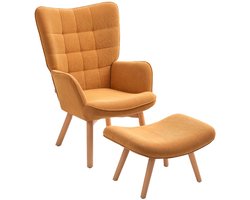 Relaxfauteuil met Voetenbank - Fauteuil - Moderne Relaxstoel - tot 150 kg - Relaxstoel - Ligstoel - TV Stoel - Loungestoel - Leesstoel - Corduroy-look - Bruin