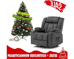 Relaxfauteuil – Relaxstoel – Fauteuil – TV Stoel – Lounge Stoel – Verstelbaar – Inclusief Kunstkerstboom 1148-GY + H-CT003 – Ergonomisch Schuim – Stabiele Metalen Standaard