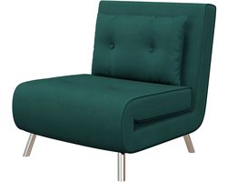 Relaxfauteuil – Relaxstoel – Ligstoel – Leesstoel – Zitzak – Donkergroen – Verstelbare Rugleuning – Linnen Look Bekleding