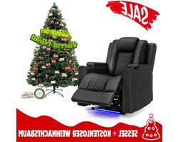 Relaxfauteuil – Relaxstoel – TV Fauteuil – Draaifauteuil – Schommelstoel – Verstelbare Rugleuning tot 160° – Uitklapbare Voetensteun – Beige PU/Linnen