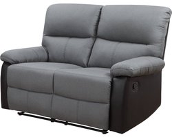 Relaxfauteuil relaxstoel verstelbaar bank "Lincoln" - 147 x 89 x 103 cm - 2 zits - Zwart / Donkergrijs
